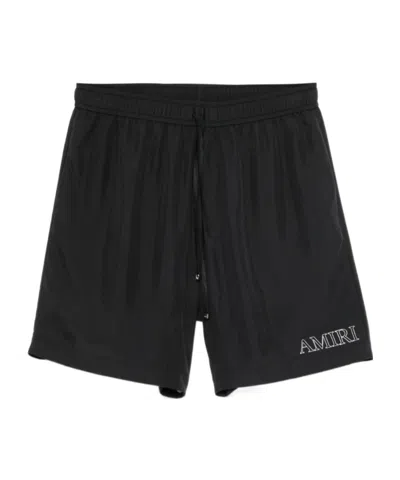 Amiri Black Cotton Short With Logo