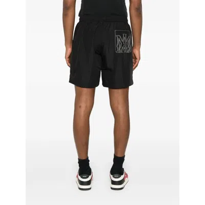 Amiri Black Cotton Short With Logo