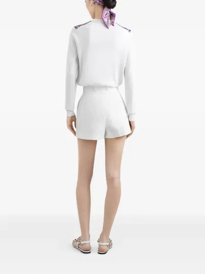 Dolce & Gabbana Majolica-print Silk Cardigan In White