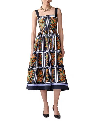 Carolina Herrera Cotton Faille Midi Dress In Multi