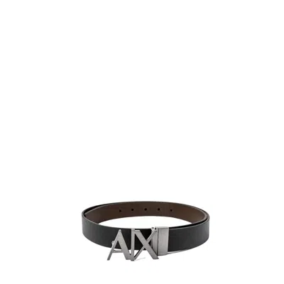 Armani Exchange Black Leather Men's Belt