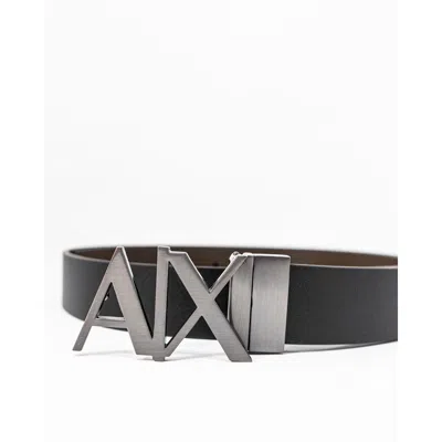 Armani Exchange Black Leather Men's Belt