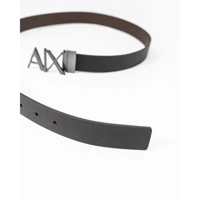 Armani Exchange Black Leather Men's Belt