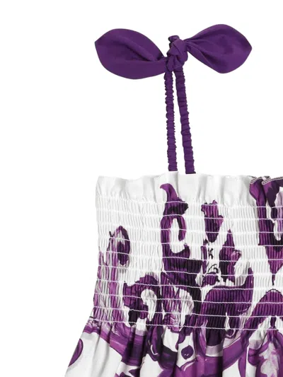 Dolce & Gabbana Girl's Majolica-print Sleeveless Poplin Dress