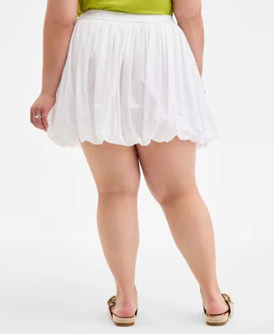 On 34th Trendy Plus Size Cotton Pull-on Bubble Skirt, Exclusively At Macy's In Black