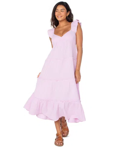 Roxy Palmy Days Tiered Cotton Midi Dress