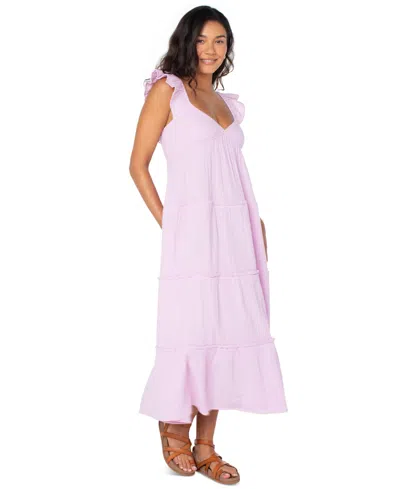 Roxy Palmy Days Tiered Cotton Midi Dress