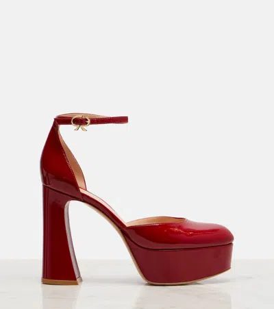 Gianvito Rossi Hilary 100 Patent Leather Platform Pumps In Red