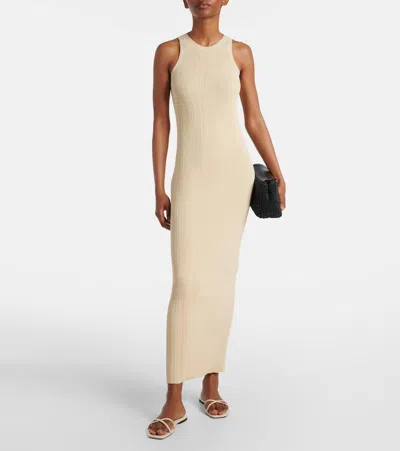 Totême Leather Crossover Slides Off-white