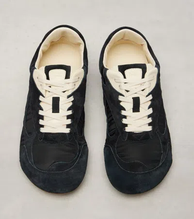 Bottega Veneta Orbit Leather-trimmed Suede And Shell Sneakers In Black