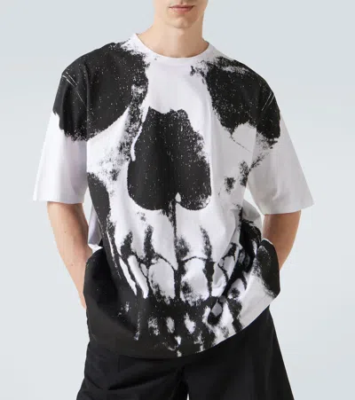 Alexander Mcqueen Skull Crew Neck T-shirt In White