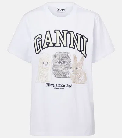 Ganni Animals White T-shirt