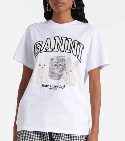 Ganni Animals White T-shirt