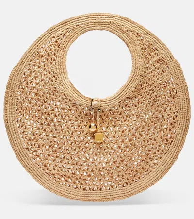 Jacquemus The Round Woven Raffia Handbag In Beige