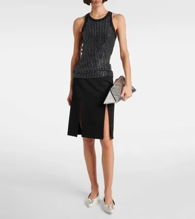 Amina Muaddi Camelia Leather Ballet Flats In White