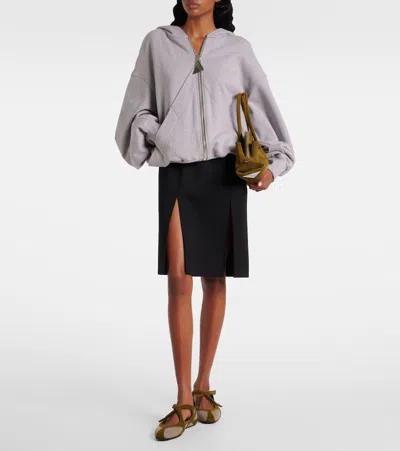 Attico Ballet Flats In Synthetic Fabric And Leather In Green