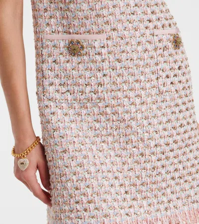 Valentino Knee Length Dress Fringe Detailing In Pink