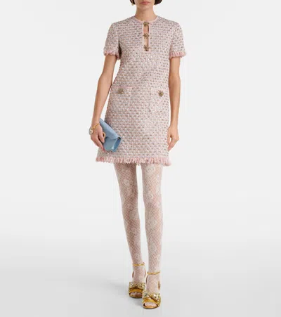 Valentino Knee Length Dress Fringe Detailing In Pink