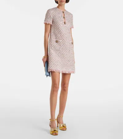 Valentino Knee Length Dress Fringe Detailing In Pink