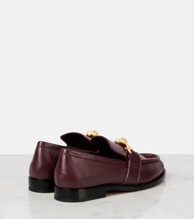 Bottega Veneta Astair Metallic Knot Loafer In Burgundy
