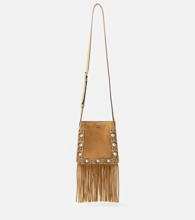 Valentino Nellcote Fringe Studded Suede Crossbody Bag