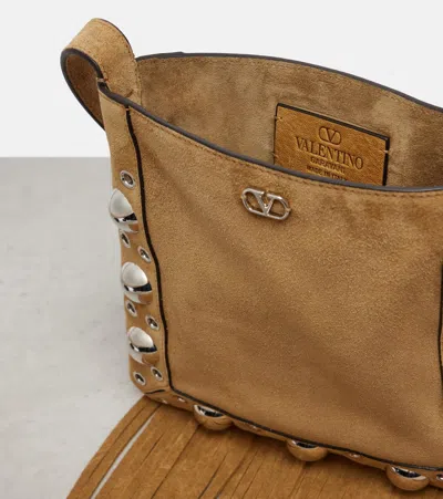 Valentino Nellcote Fringe Studded Suede Crossbody Bag