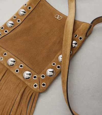 Valentino Nellcote Fringe Studded Suede Crossbody Bag