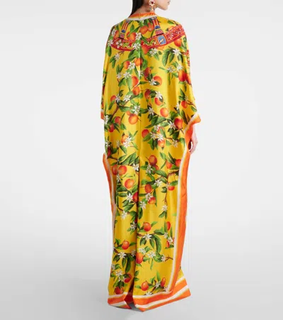 Dolce & Gabbana Printed Silk Maxi Dress In Multi