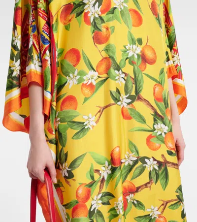 Dolce & Gabbana Printed Silk Maxi Dress In Multi