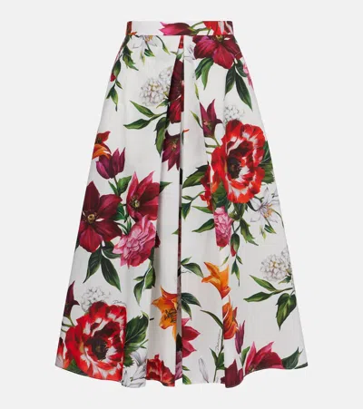 Dolce & Gabbana Printed Cotton Midi Skirt