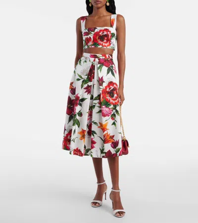 Dolce & Gabbana Printed Cotton Midi Skirt