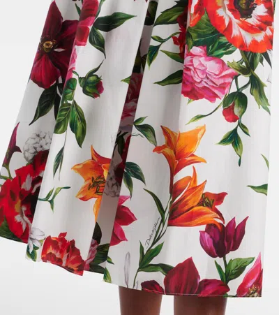 Dolce & Gabbana Printed Cotton Midi Skirt