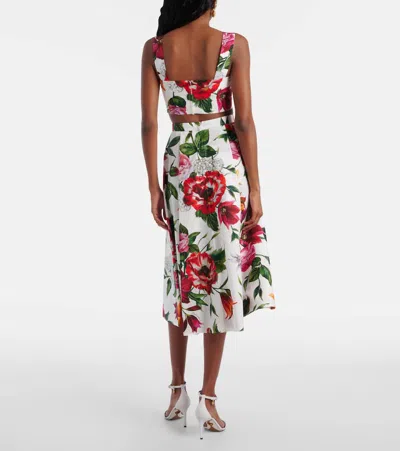 Dolce & Gabbana Printed Cotton Midi Skirt