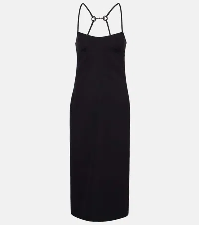 Gucci Backless Midi Dress Strappy Design In Black
