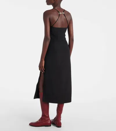 Gucci Backless Midi Dress Strappy Design In Black