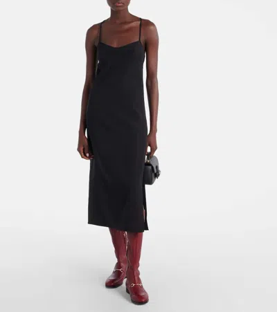 Gucci Backless Midi Dress Strappy Design In Black