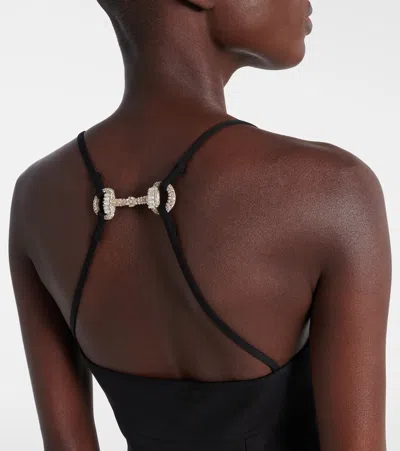 Gucci Backless Midi Dress Strappy Design In Black