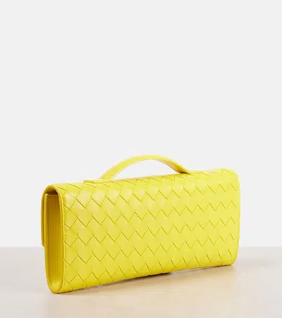 Bottega Veneta Long Andiamo Clutch Bag With Handle In Yellow