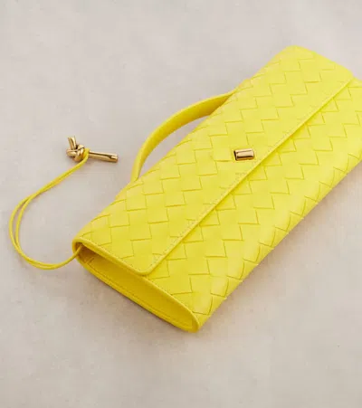 Bottega Veneta Long Andiamo Clutch Bag With Handle In Yellow