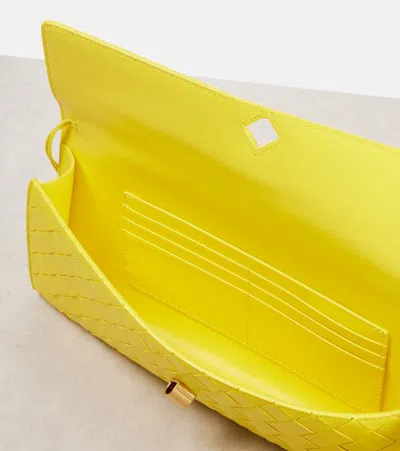 Bottega Veneta Long Andiamo Clutch Bag With Handle In Yellow