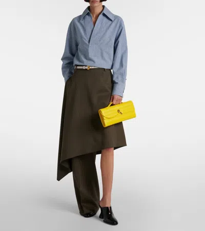 Bottega Veneta Long Andiamo Clutch Bag With Handle In Yellow