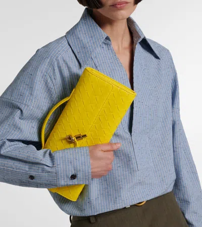 Bottega Veneta Long Andiamo Clutch Bag With Handle In Yellow