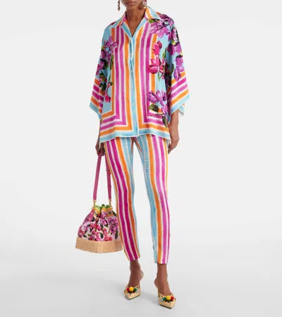 Dolce & Gabbana Printed Silk-blend Shirt In Multi