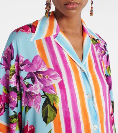 Dolce & Gabbana Printed Silk-blend Shirt In Multi