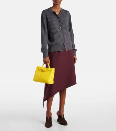 Bottega Veneta Womens Sulfur-muse B-sulfur Andiamo Small Leather Top-handle Bag In Yellow