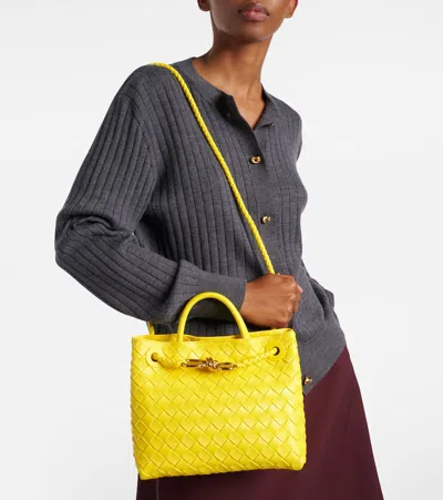 Bottega Veneta Womens Sulfur-muse B-sulfur Andiamo Small Leather Top-handle Bag In Yellow