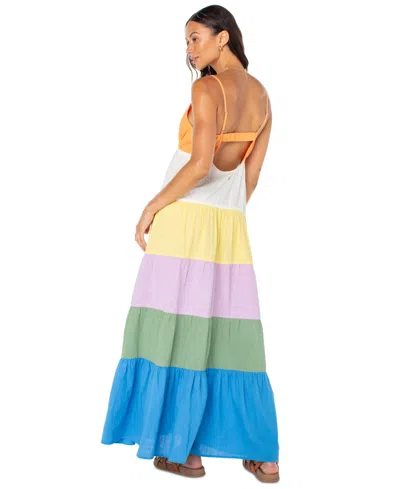 Roxy Honolulu Glow Colorblock Tiered Maxi Dress