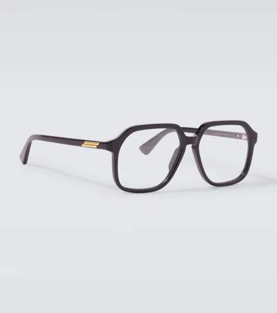 Bottega Veneta Oversized Rectangular Glasses In Black