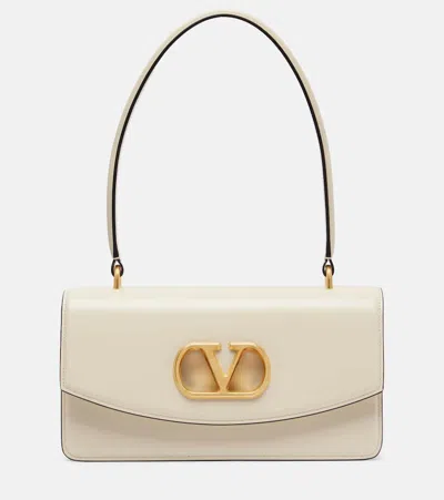 Valentino Garavani  Garavani Vain Bag With Handle In Shiny Calfskin Woman Butter Uni In White