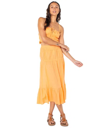 Roxy Juniors' Malia Cotton Solid Tiered Midi Skirt